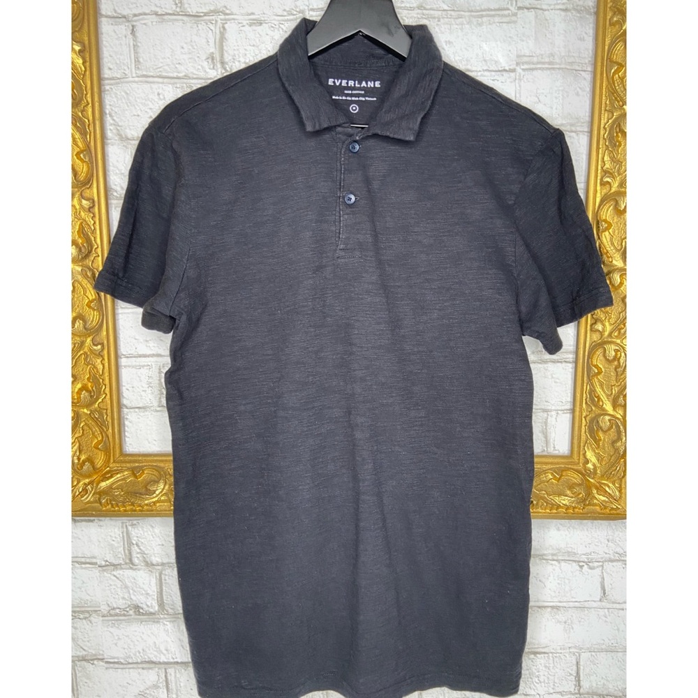 Everlane Mens Black Polo Shirt